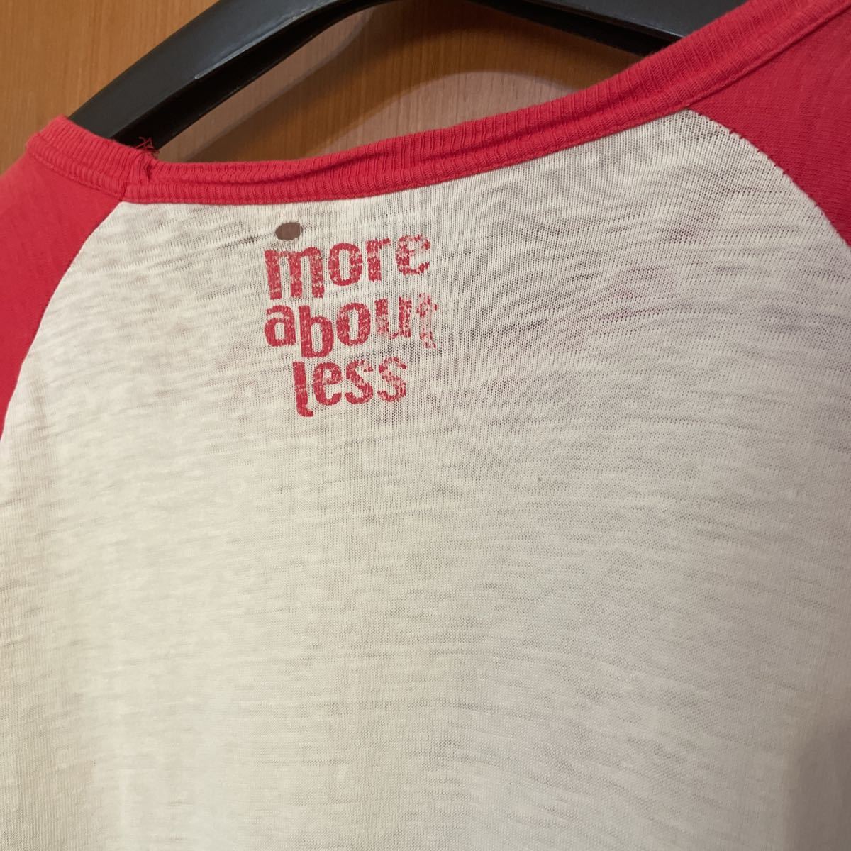 希少 初期『MORE ABOUT LESS』90s〜00sラグランベースボールT-SH モア 