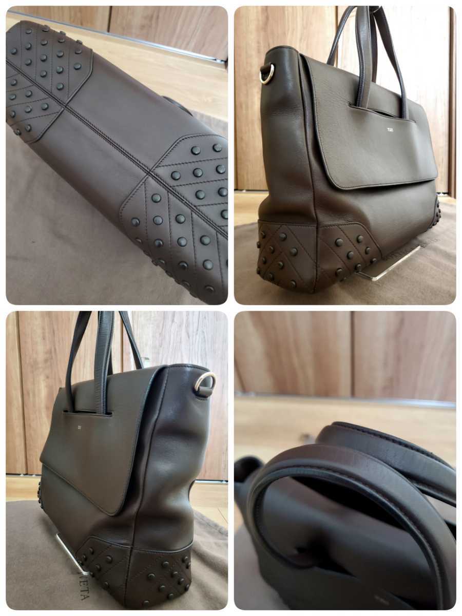 極美品 TOD'S トッズ Envelope エンベロープ レザー ビジネスバッグ