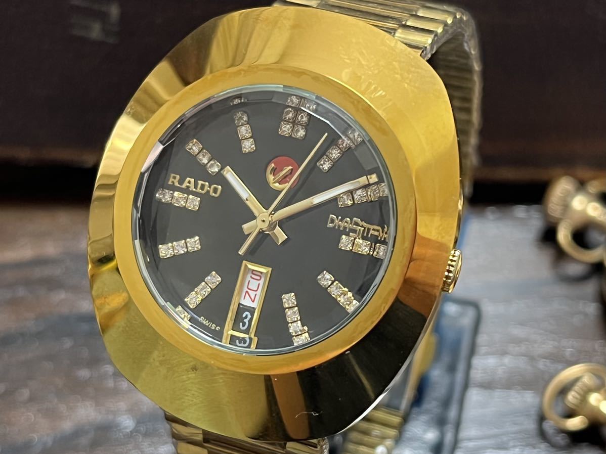 1円スタート Rado ラドー ダイヤスター ブラック ゴールド メンズ 腕時計 アンティーク ダイアスター 黒 返品保証 ラドー 売買されたオークション情報 Yahooの商品情報をアーカイブ公開 オークファン Aucfan Com