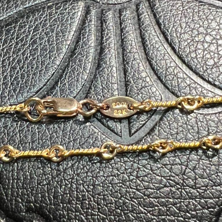 クロムハーツ22k ツイストチェーン20インチ NECKCHAIN T20 GLD 金無垢