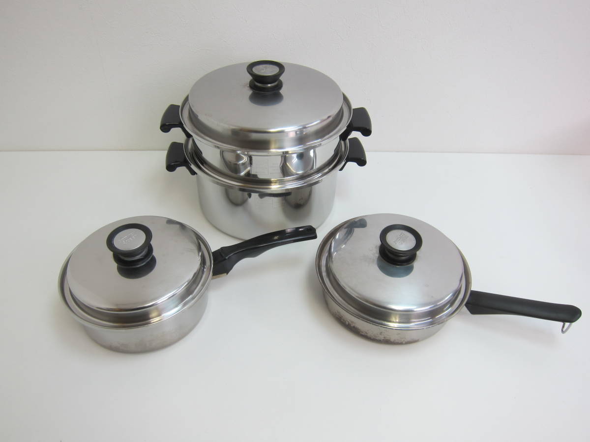  220228L 蒸し器 片手鍋 まとめて セット ふた付 ステンレス 現状品 アムウェイ クイーン鍋 QUEEN Amway キッチン用品(調理器具)｜売買されたオークション情報、yahooの商品情報をアーカイブ公開 - その他