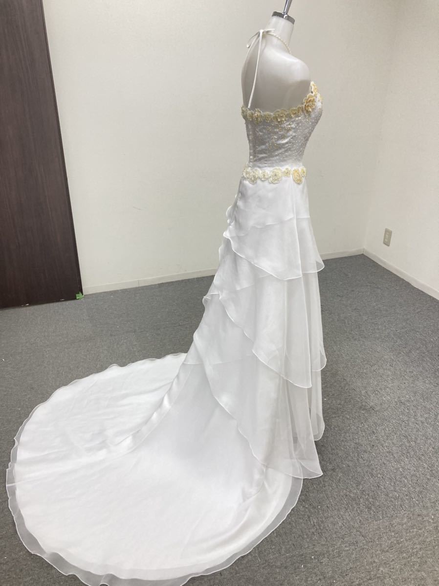ウェディングドレス 結婚式 七分袖 ホワイト Aライン S(3～7号)の 