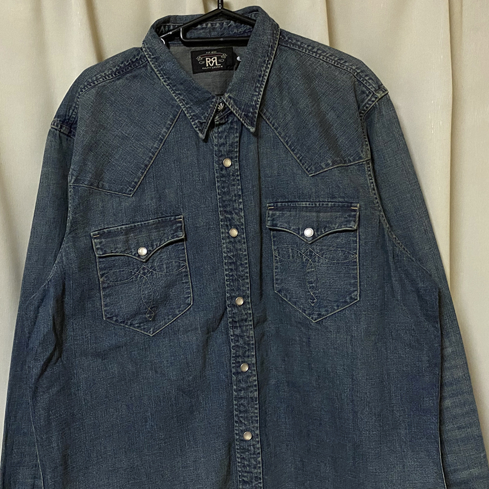 美 used】RRL ポロラルフローレン ウエスタン シャツ ブラック（楽天 