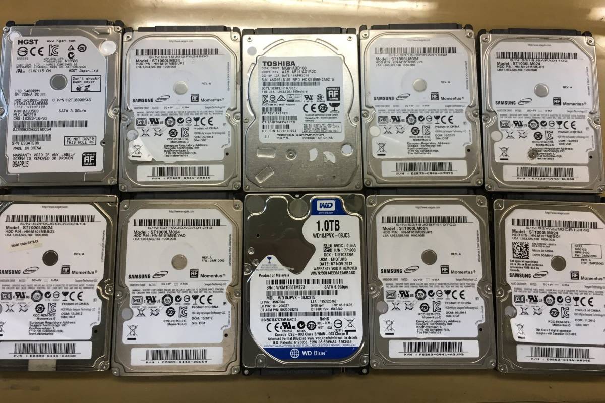 2.5インチHDD　1TBｘ10つセット　すべて正常　ST1000LM0024　MQ01ABD100 宅配便コンパクト発送