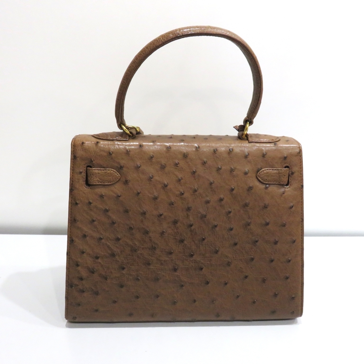 オーストリッチ ハンドバッグ ゴールド金具 OSTRICH トートバッグ 