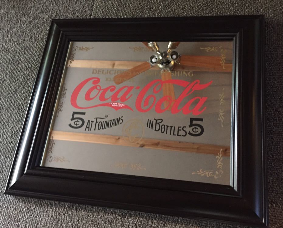希少品 コカコーラ ビンテージ パブミラー 壁掛け フレーム 鏡