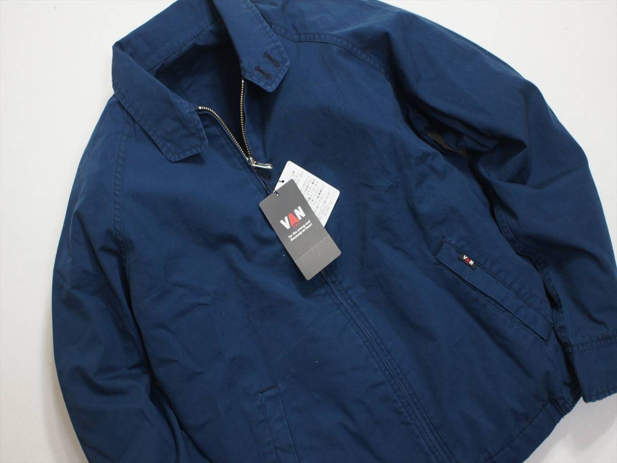 VAN ヴァン □VANヴァンネイビー ナイロン ZIP ジャケット L JAC 