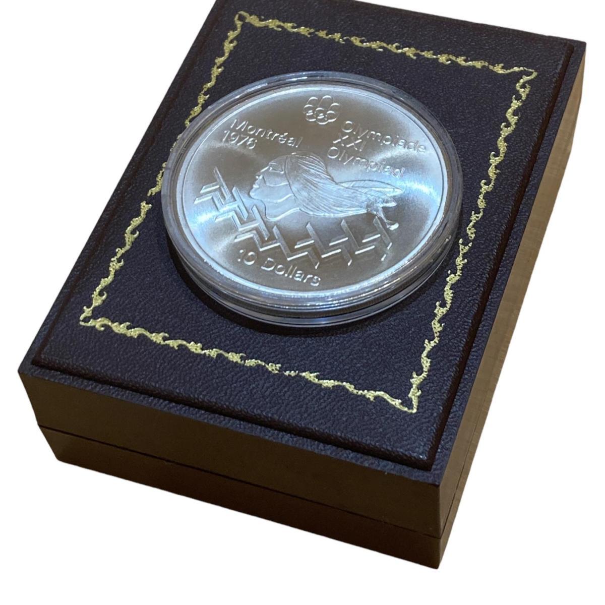 美品 モントリオールオリンピック 1976年 10ドル 銀貨 貨幣 シルバーカラー