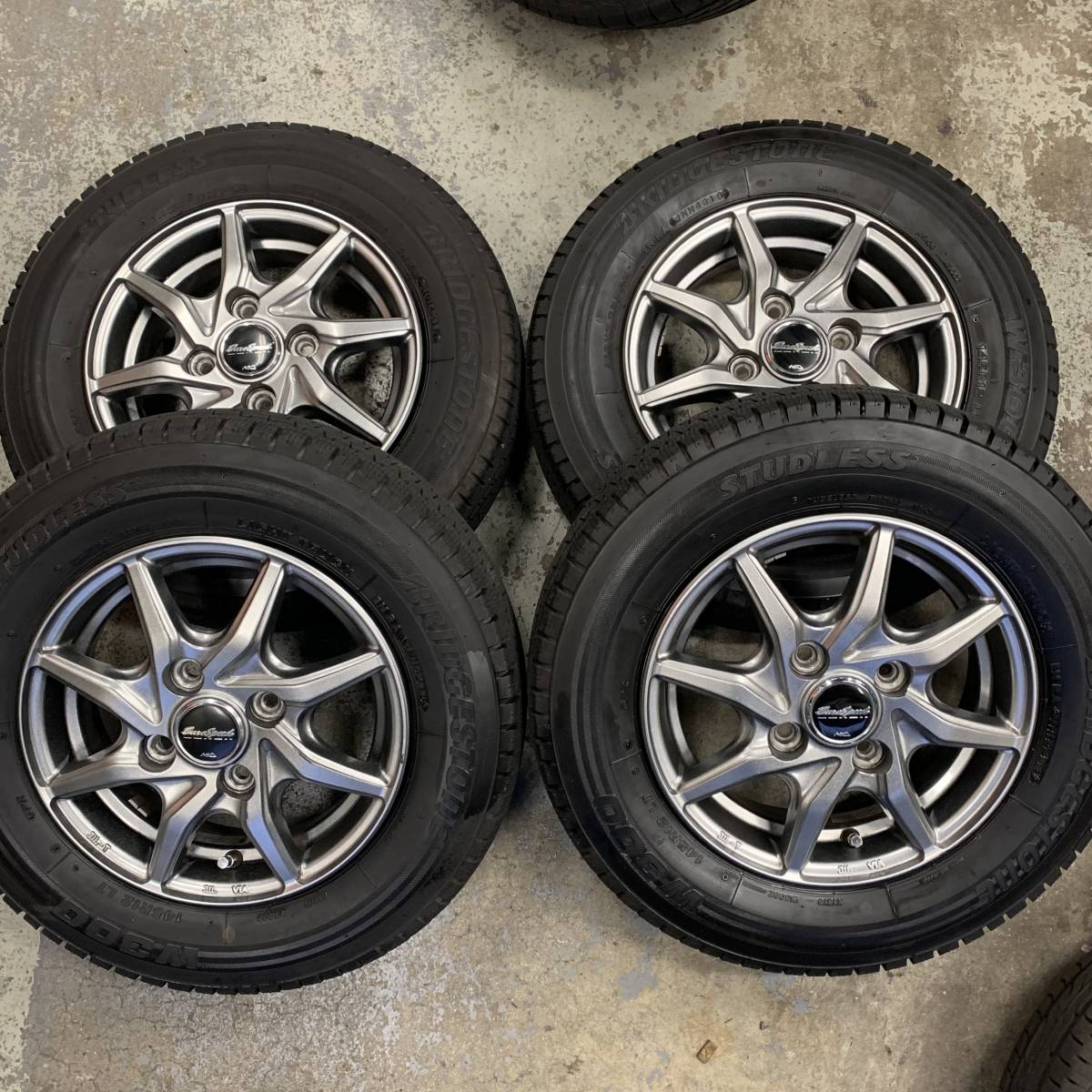 4穴■溝あり EUROSPEED ユーロスピード MID 2018年製 ブリヂストン W300 145R12 6P.R.LT 4本■040510I