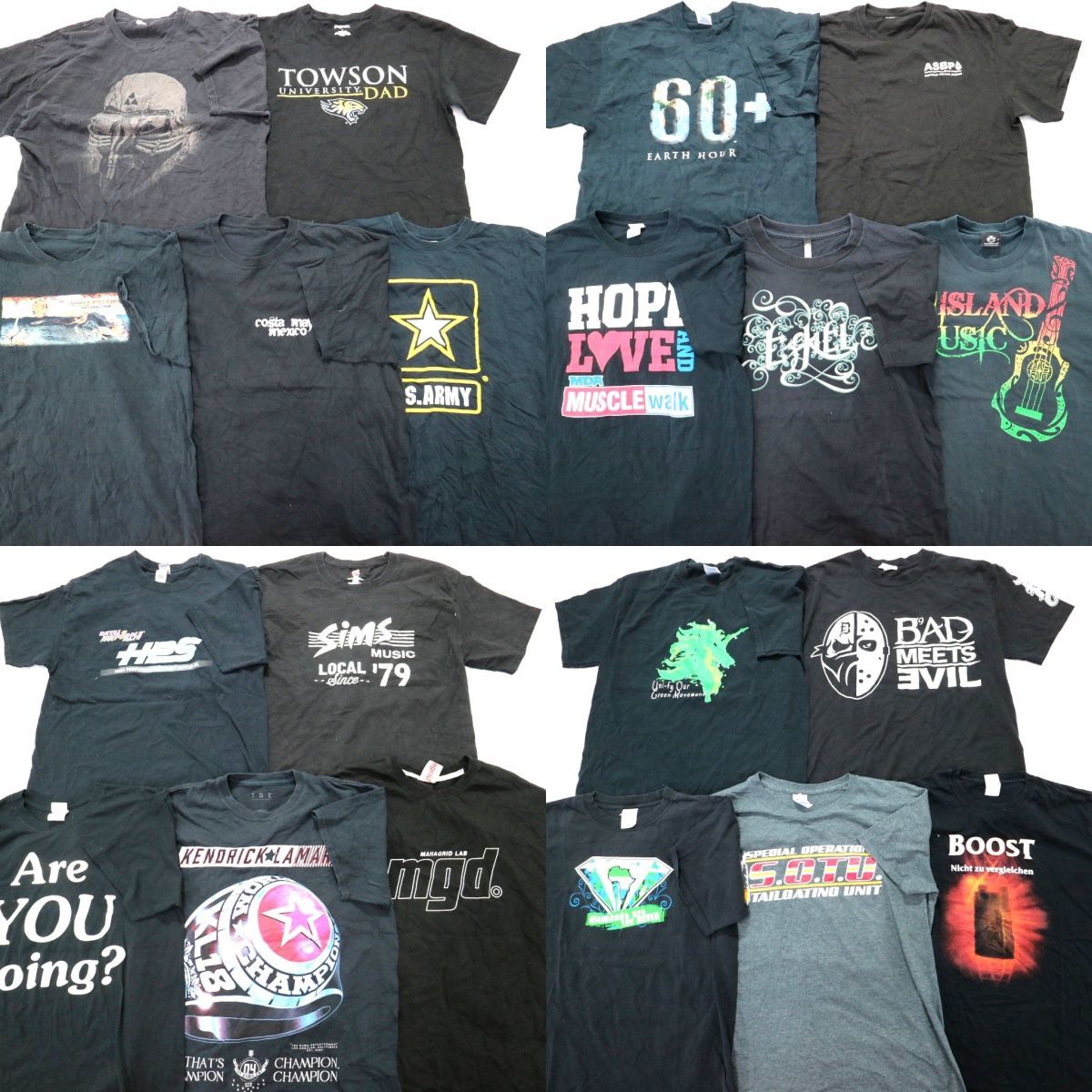 ◎プリント半袖Tシャツ set 英文字ロゴ キャラクター 他 (メンズXL 