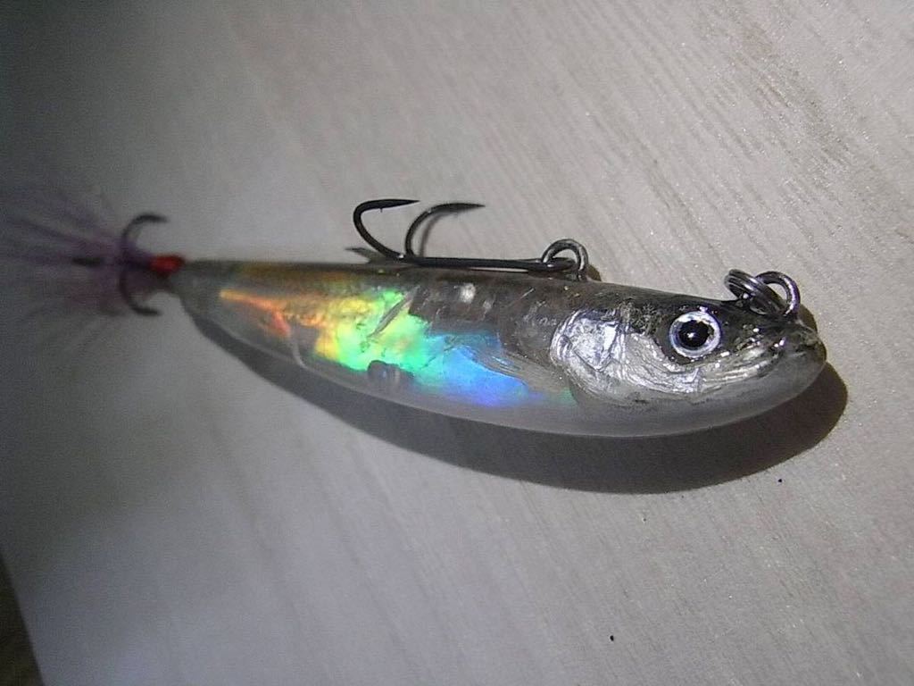 魚皮ルアー ティムコ グリマー6 相模湖ワカサギ皮張り仕様① 内部