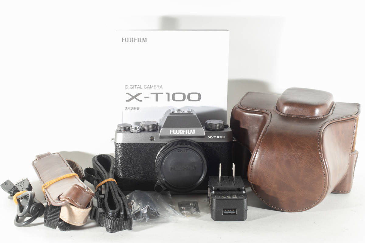 2富士フィルム X-T100 ダークシルバー ボディー ミラーレス一眼レフ