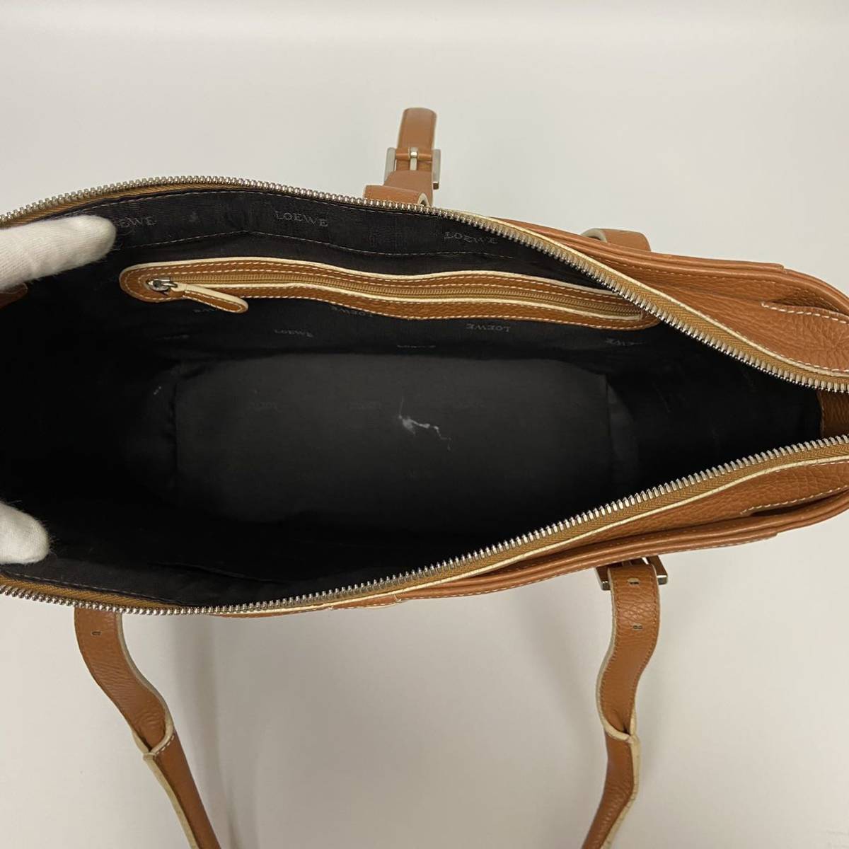 1円 LOEWE ロエベ SENDA センダ トートバッグ A4収納可能 シボ革 