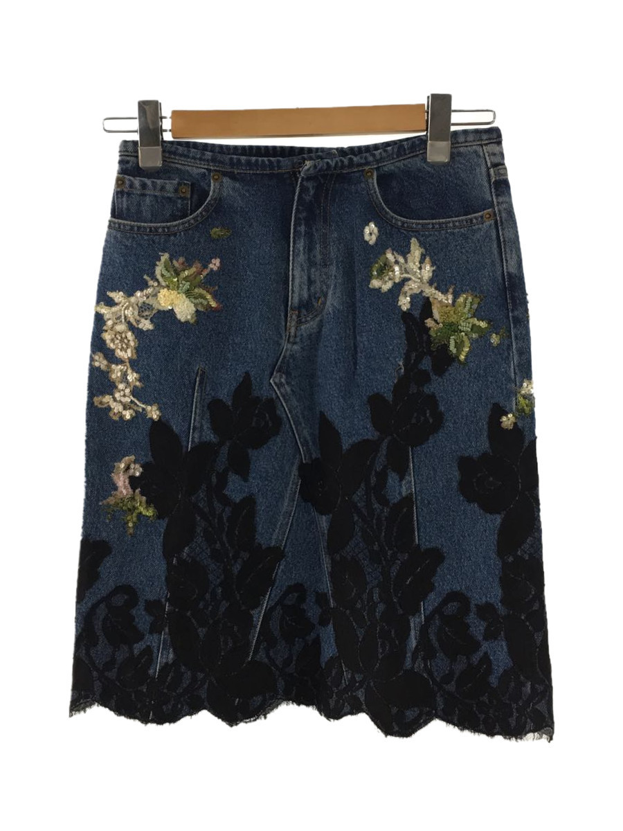 RYUZO NAKATA/刺繍デザイン/デニムスカート/スカート/38/デニム/IDG  