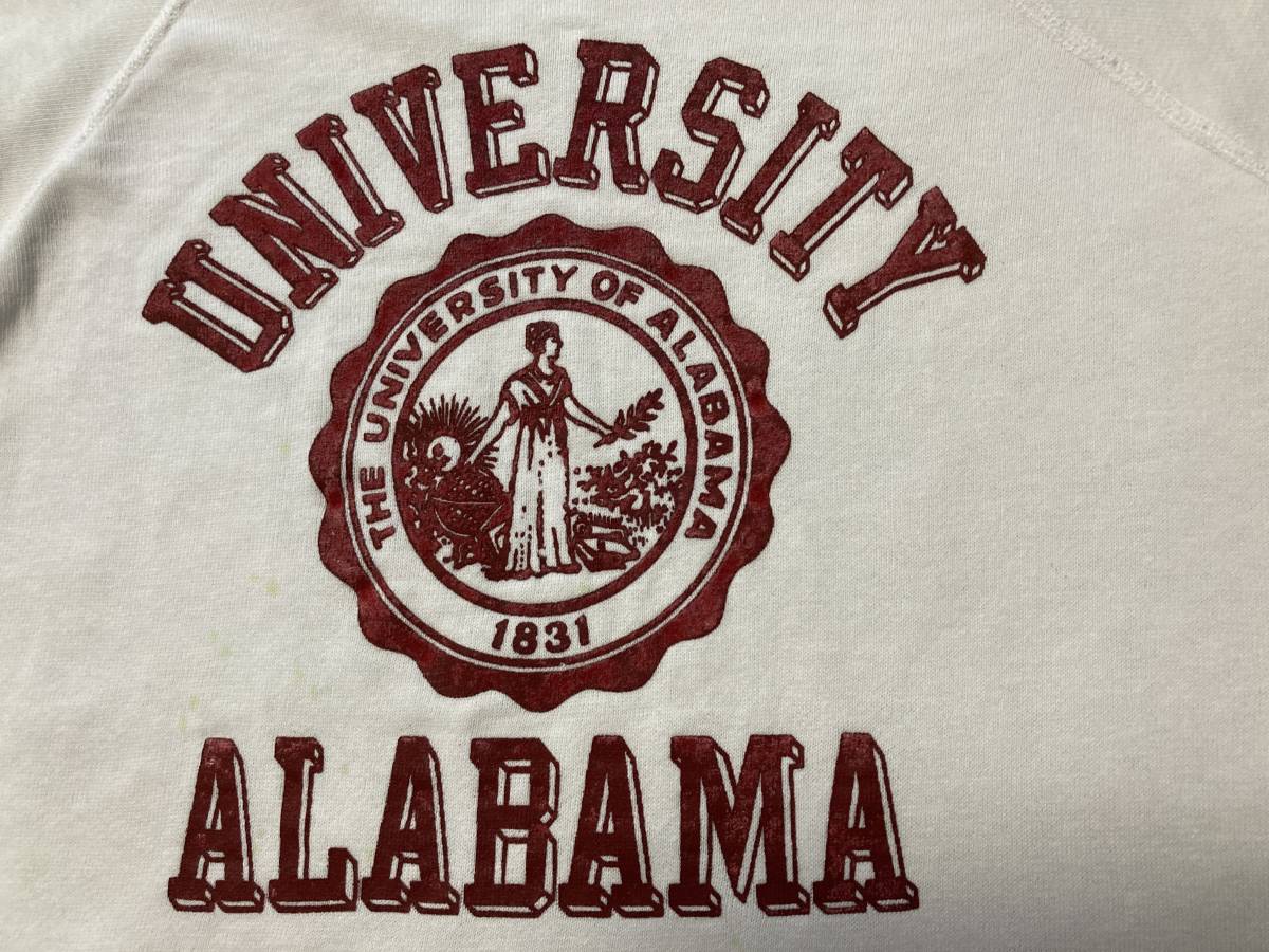☆60sビンテージ ARTEX カレッジ 半袖スウェット M ホワイト ALABAMA 