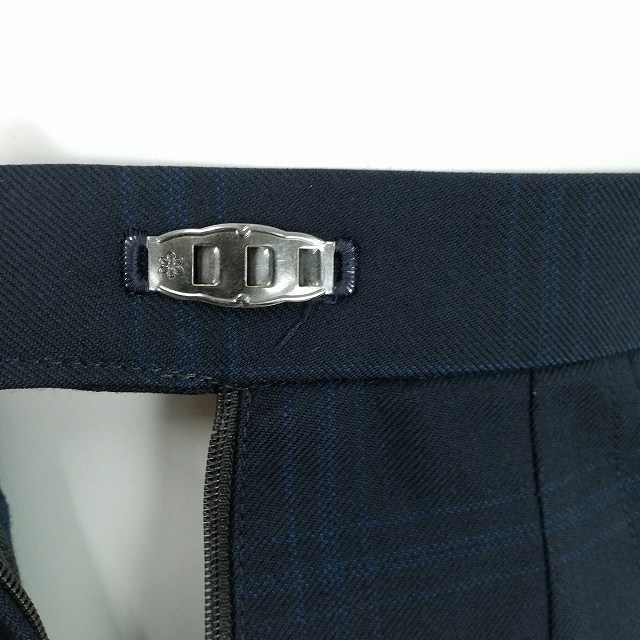 1円 イートン ベスト チェックスカート 紐タイ 等 上下5点セット 指定 160A 冬物 長袖 神奈川東海大学付属相模高校 紺 中古 ランクB EY5124_9