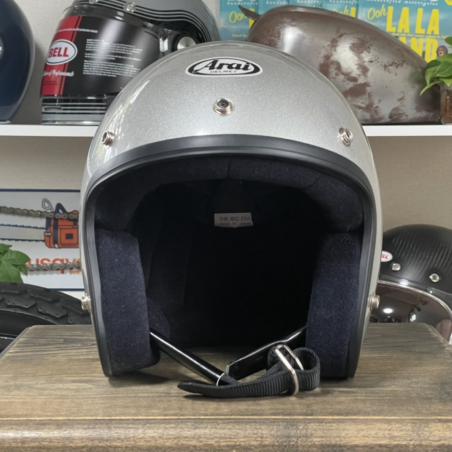 1円〜☆中古美品☆ARAI アライ ジェットヘルメット シルバー/59-60 （L  