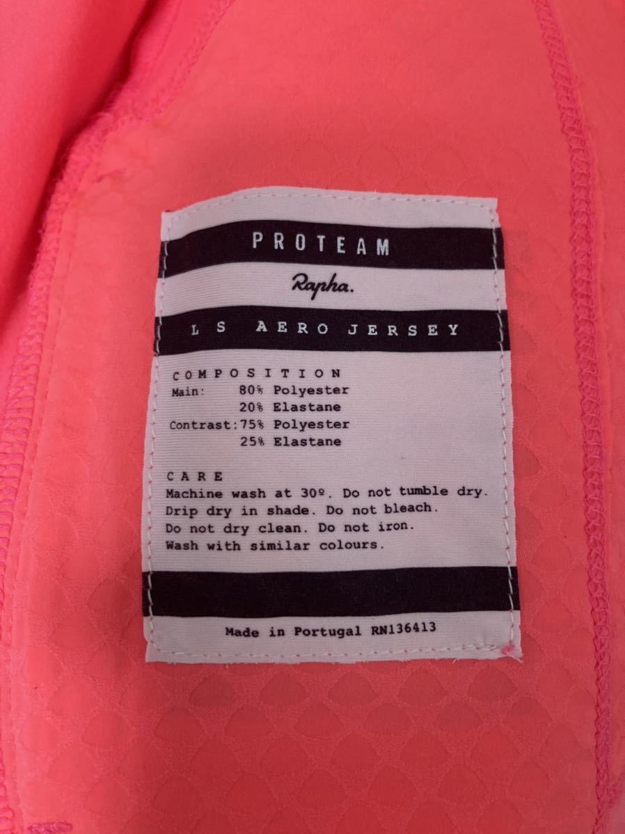 RAPHA PRO TEAM LS AERO JERSY Sサイズ ハイビズピンク ラファ エアロ