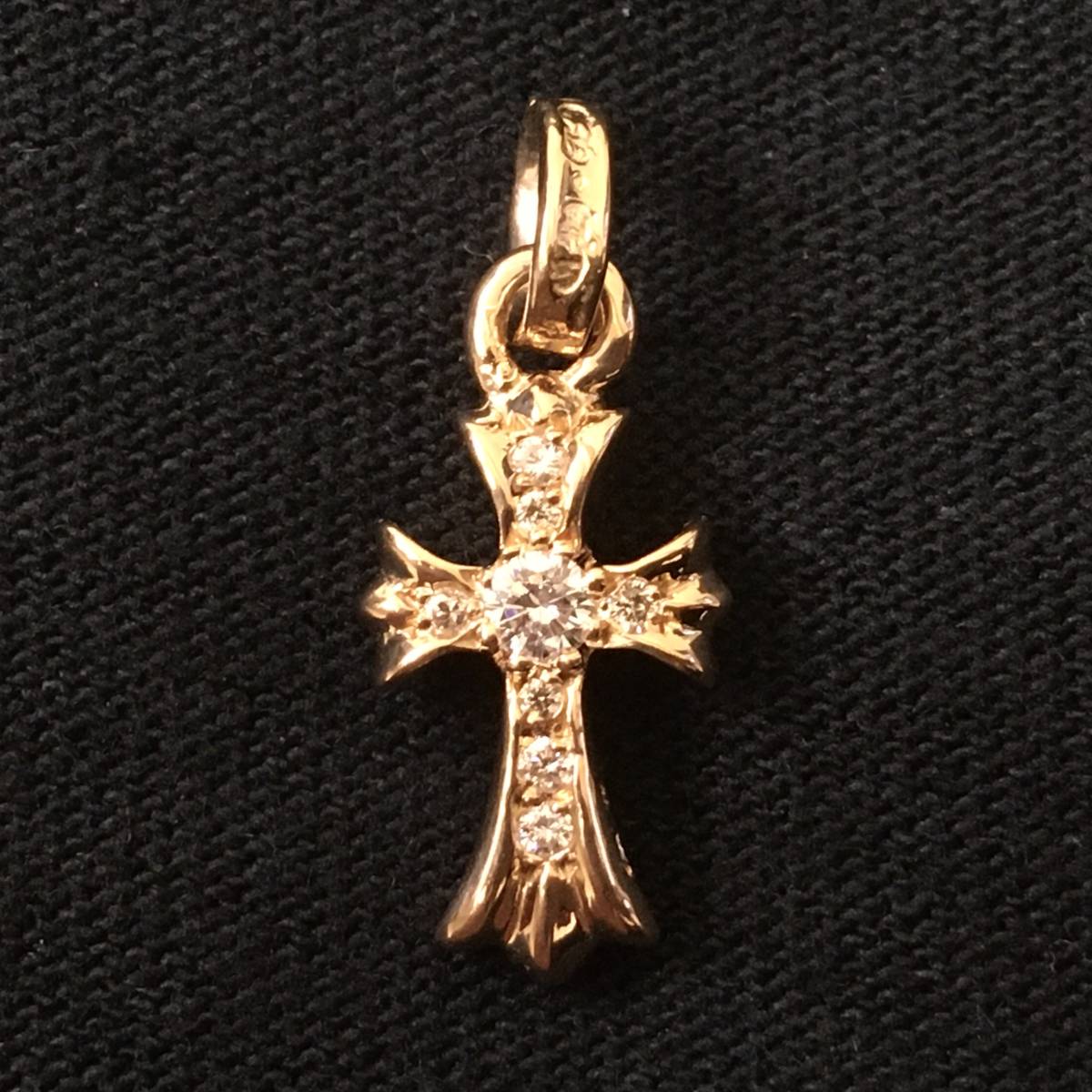 Chrome 22K Hearts Fat Gold Cross Pendant Baby 22k HEARTS Pave 