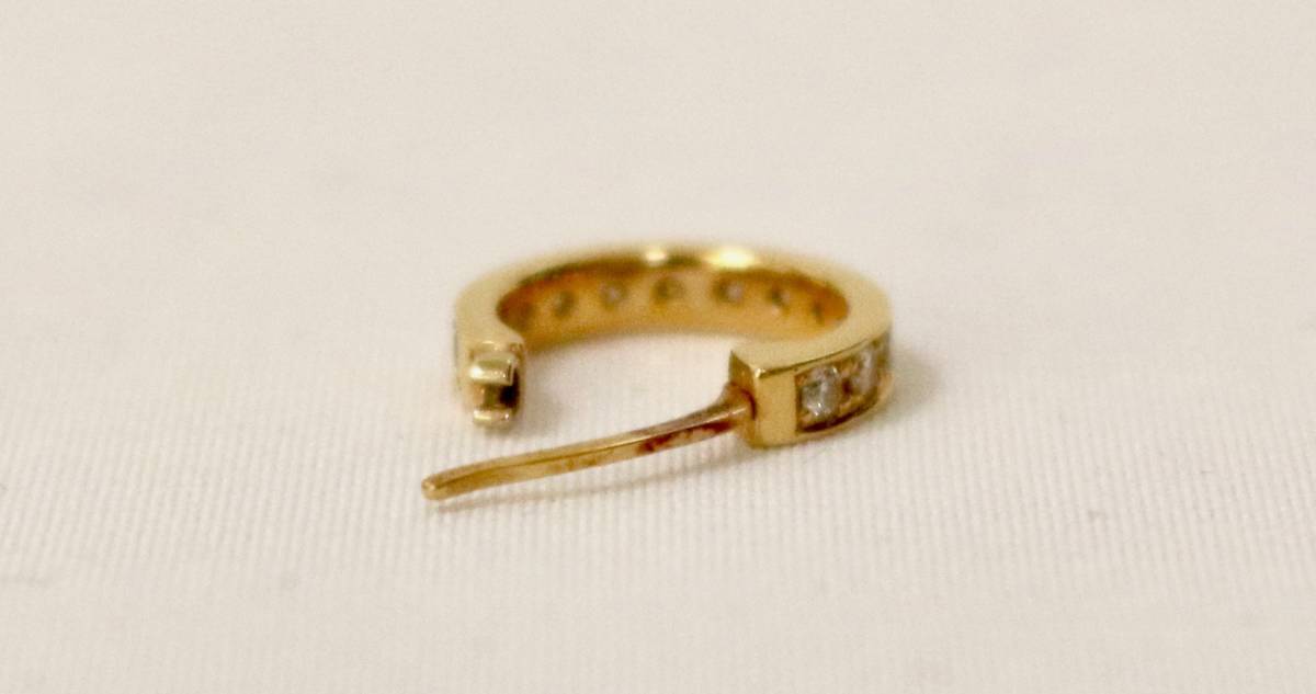 1円〜 SJX エスジェイエックス K18 750 0.18ct ダイヤモンド フープ 