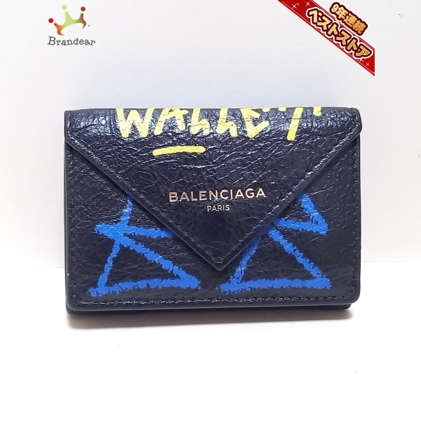お買い得，大人気 バレンシアガ BALENCIAGA 3つ折り財布 ペーパーミニウォレット レザー 黒 財布(服飾小物)｜売買されたオークション情報、yahooの商品情報をアーカイブ公開 - オークファン 服飾小物