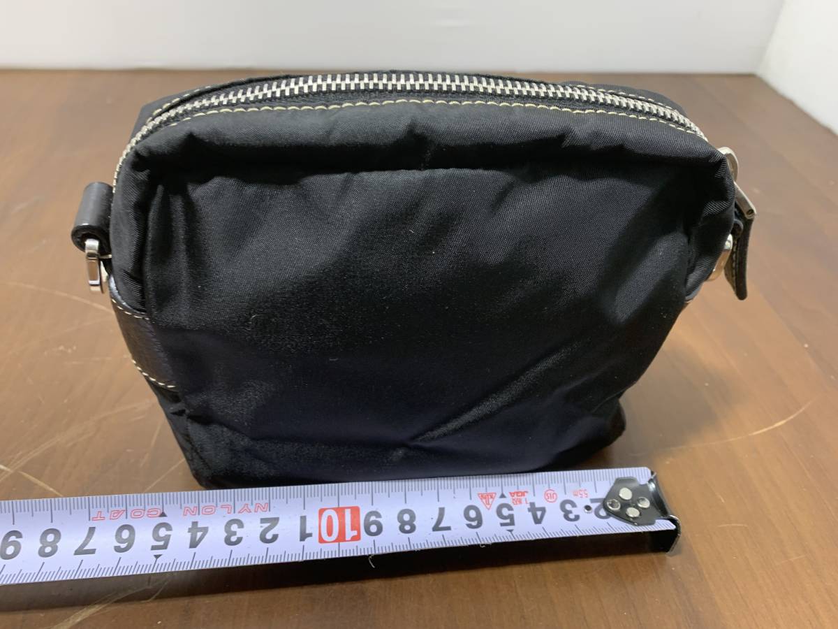 6017◇PRADA プラダ BR2392 ブラック ナイロン レザー ショルダー 