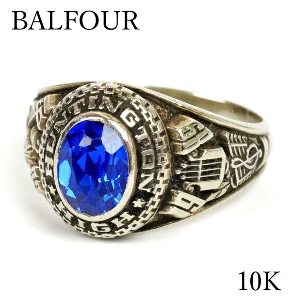 ◇BALFOUR◇ 1989年 バルフォア ◎カレッジリング 10K ゴールド 金無垢 