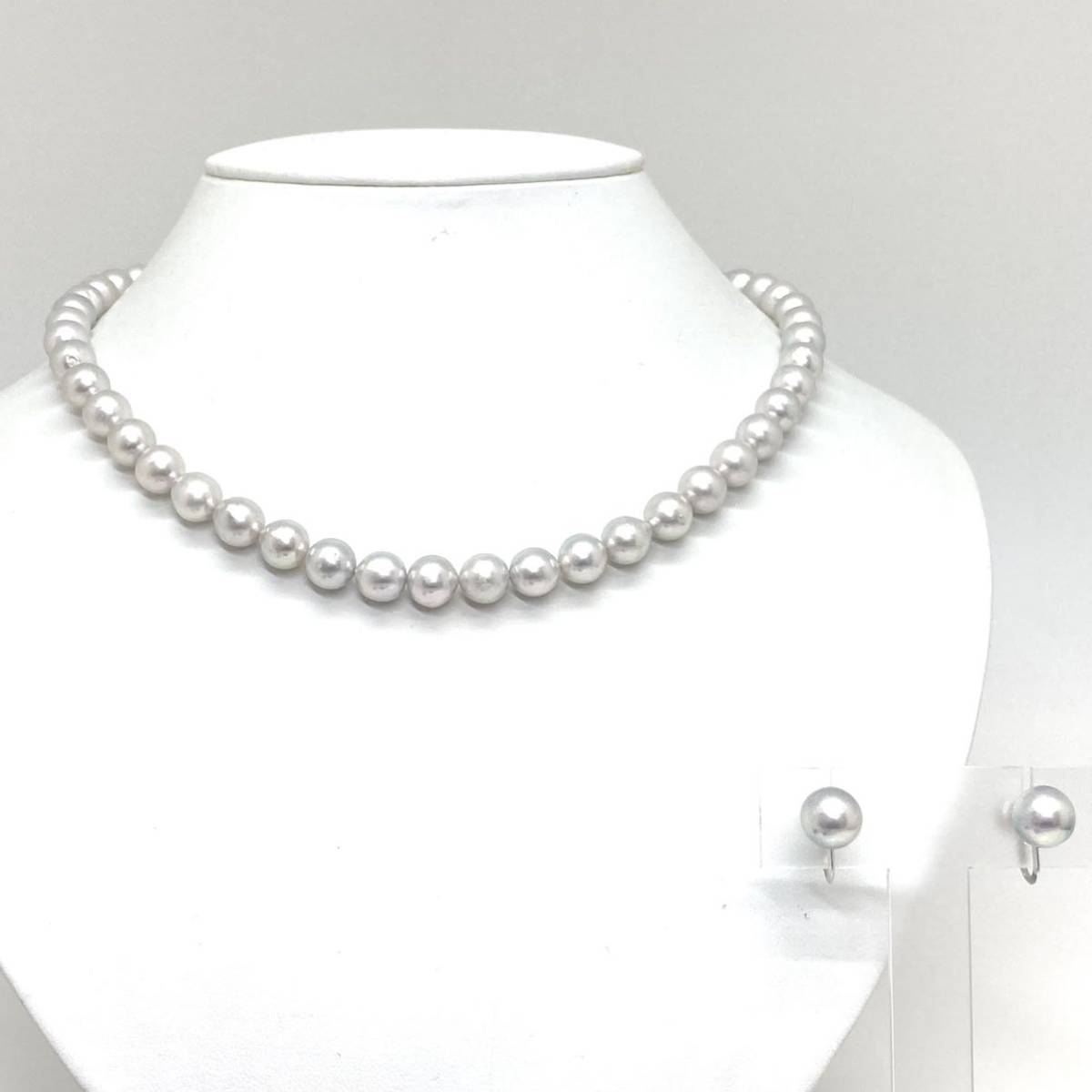 【人気セール，定番人気】 アコヤ本真珠ネックレス&K14WGイヤリングおまとめ 重量約43.9g 約8.0-9.0mm パール アクセサリー pearl silver シルバー EA0(アコヤ真珠)｜売買されたオークション情報、yahooの商品情報をアーカイ アコヤ真珠