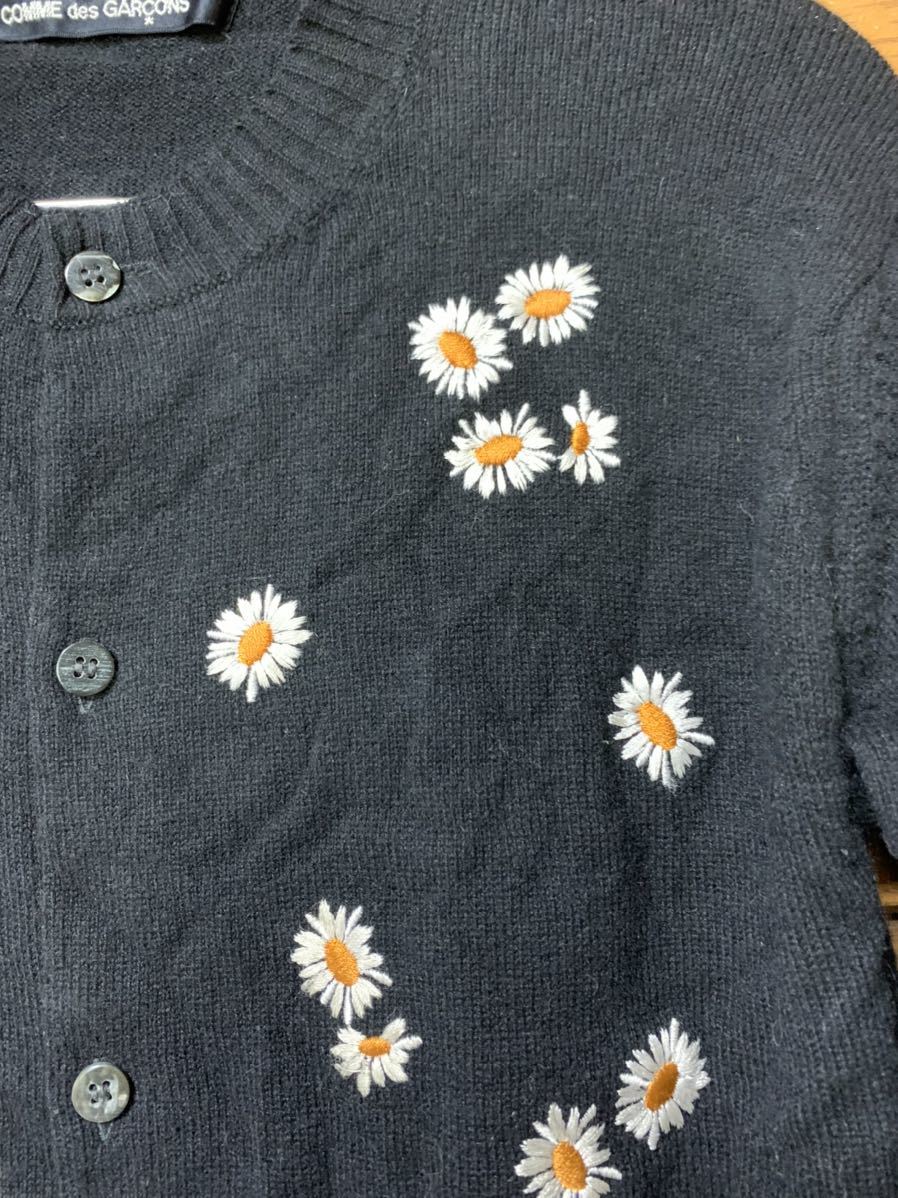 コムデギャルソン トリコ カーディガン デイジー 刺繍 難あり ウール  