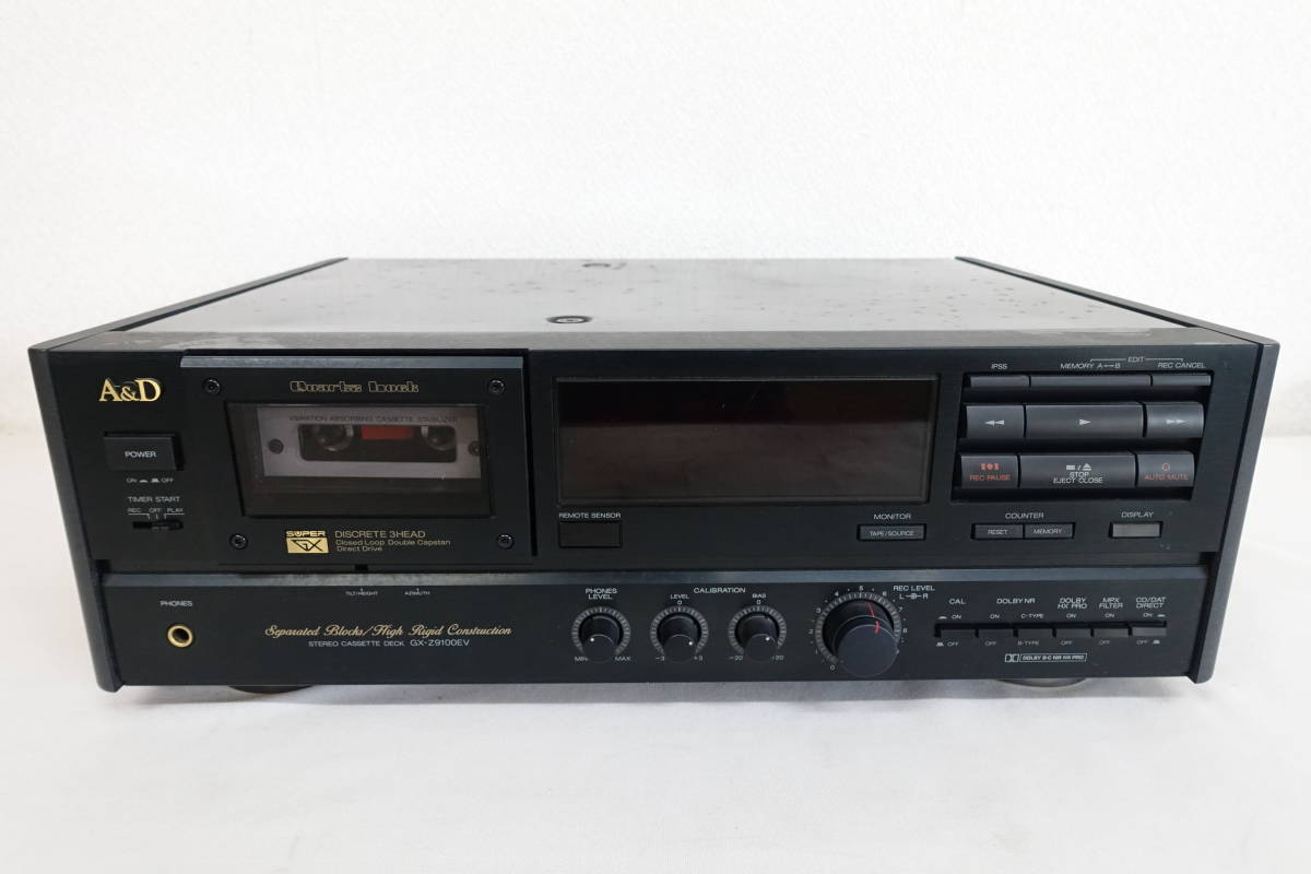 【外観完璧】A&D カセットデッキ　GX-Z9100 ジャンク扱い リモコンつき 35）赤井電機 A&D GX-Z9100EV カセットデッキ 通電OK ジャンク A&D