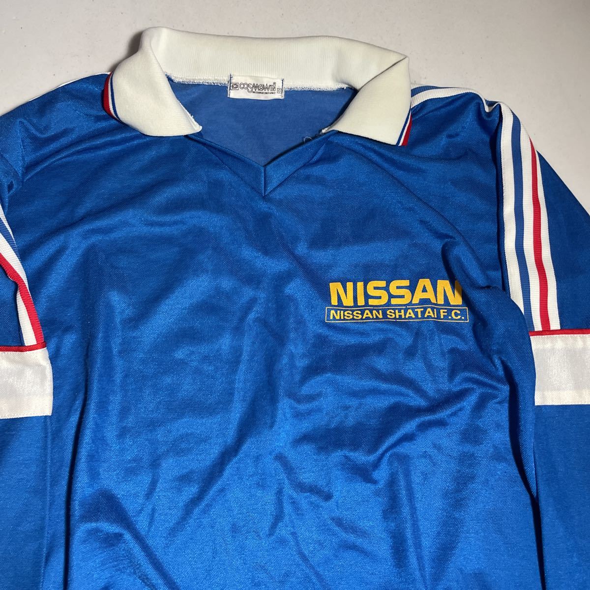 日産車体 サッカー部 NISSAN 支給 着用 青 ブルー 80年代 長袖 