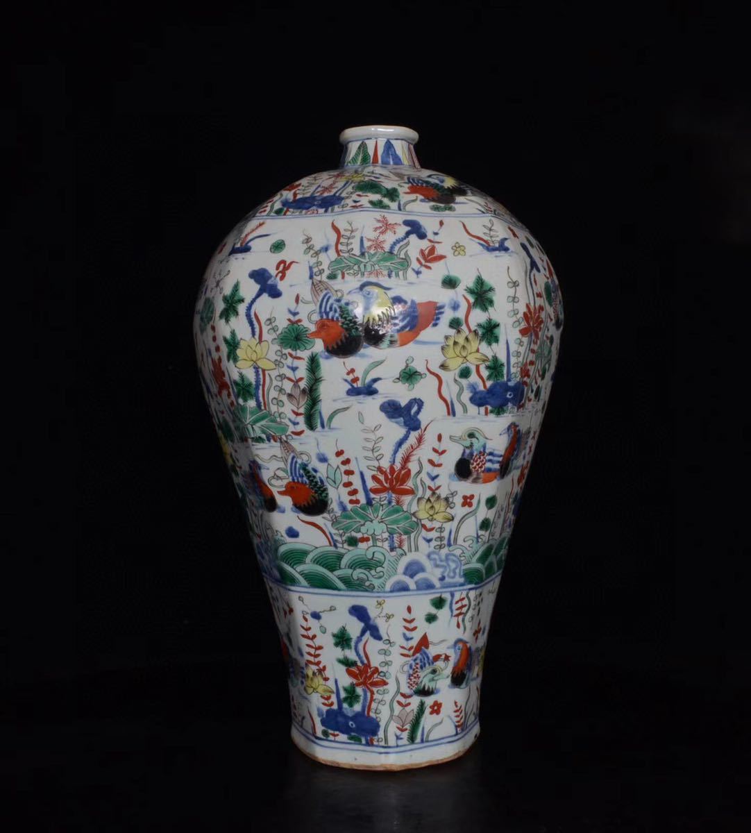 唐物明嘉靖五彩夫婦図(大珍品)清宋中国古 中国磁器骨董品 中国