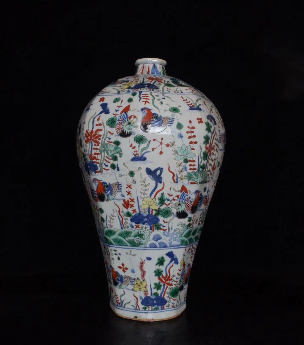 唐物明嘉靖五彩夫婦図(大珍品)清宋中国古 中国磁器骨董品 中国