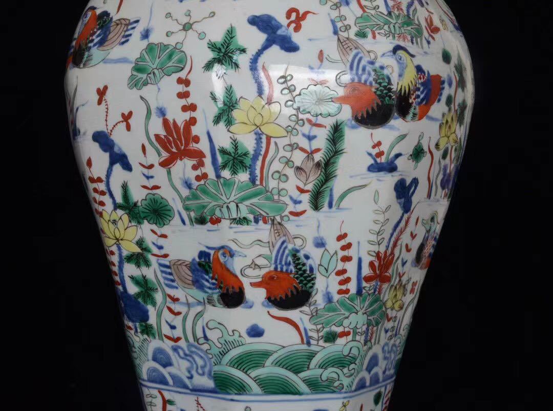 唐物明嘉靖五彩夫婦図(大珍品)清宋中国古 中国磁器骨董品 中国