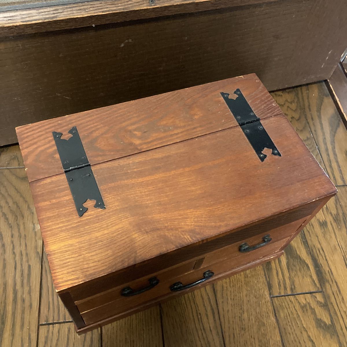 昭和レトロ WOODWARE-kS 木製 小物収納 ソーイングボックス 小物入れ 