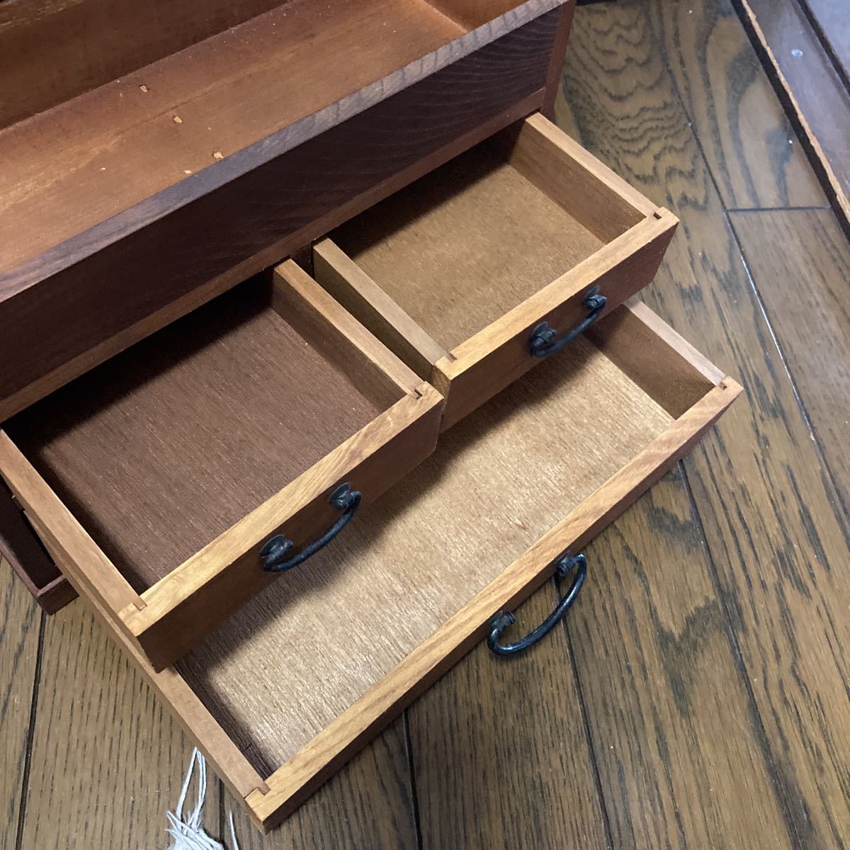 昭和レトロ WOODWARE-kS 木製 小物収納 ソーイングボックス 小物入れ 