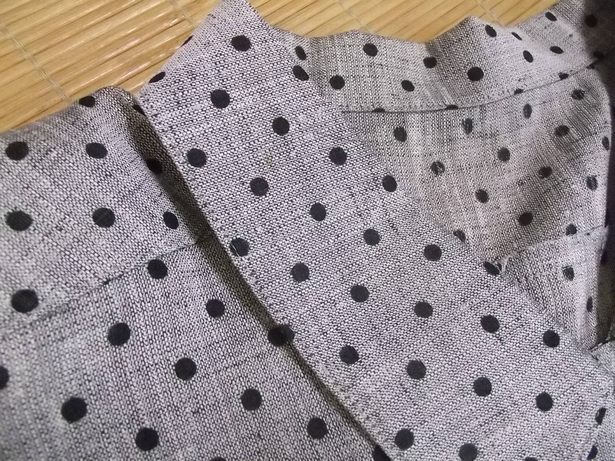 まとめて即決！昭和レトロ70年代 古着系 光沢あるグレードット柄 東京  