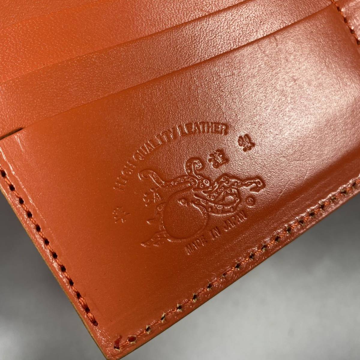 即決 美品 革蛸 二つ折り財布 長財布 ロングウォレット レザー