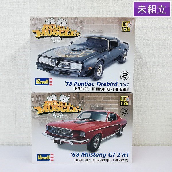 mG179b [未組立] 1/25 レベル'68 マスタング GT 2'n1 1/24 '78ポンティアック ファイアーバード3'n1 | プラモデル Q