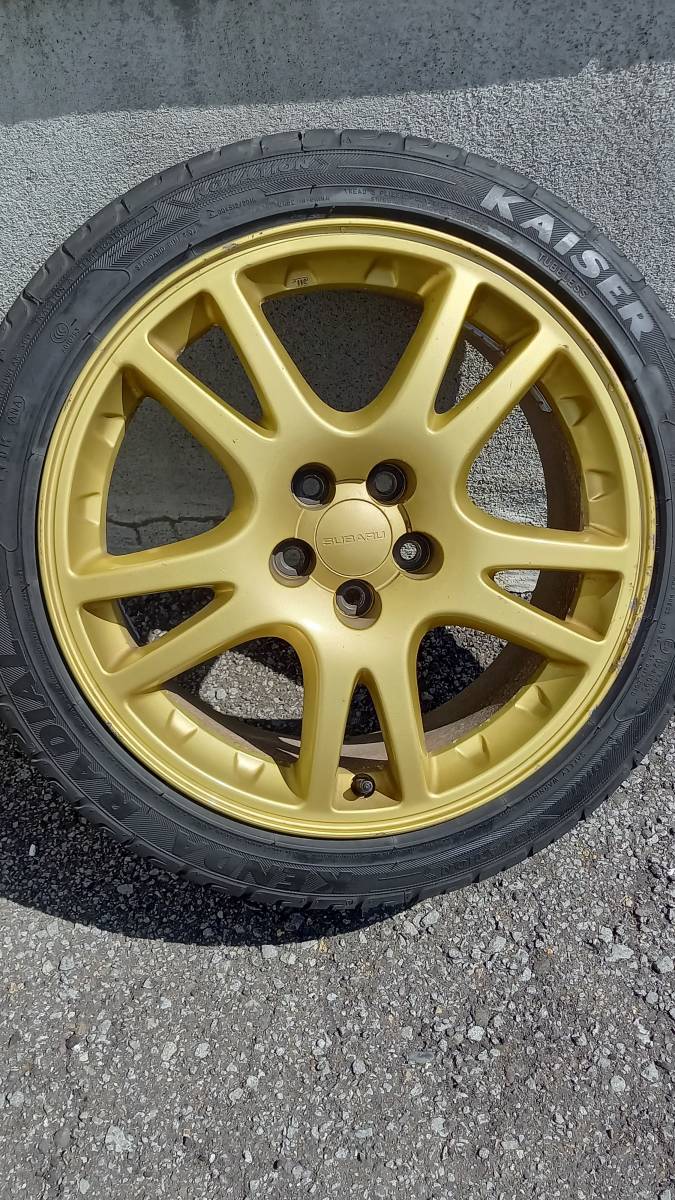 スバル インプレッサ WRX 純正 ゴールド ホイール 17インチ 7.5J J+53