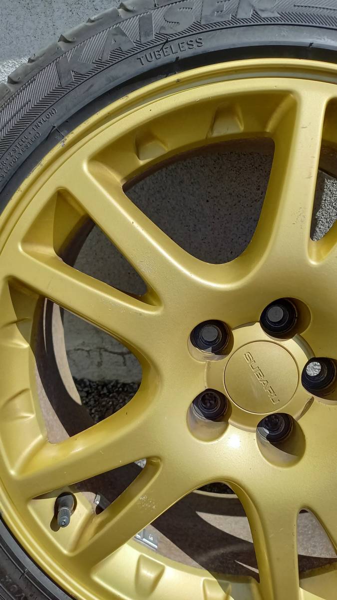 スバル インプレッサ WRX 純正 ゴールド ホイール 17インチ 7.5J J+53
