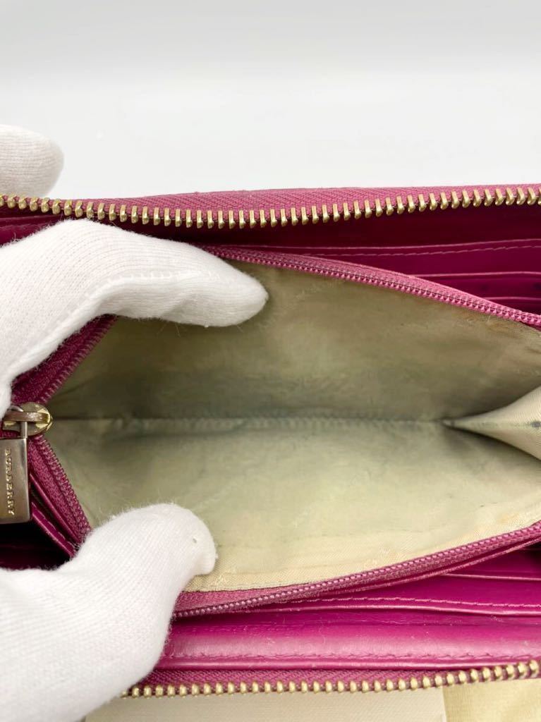 バーバリー 長財布 ラウンドファスナー 小銭入れ付き PVC チェック