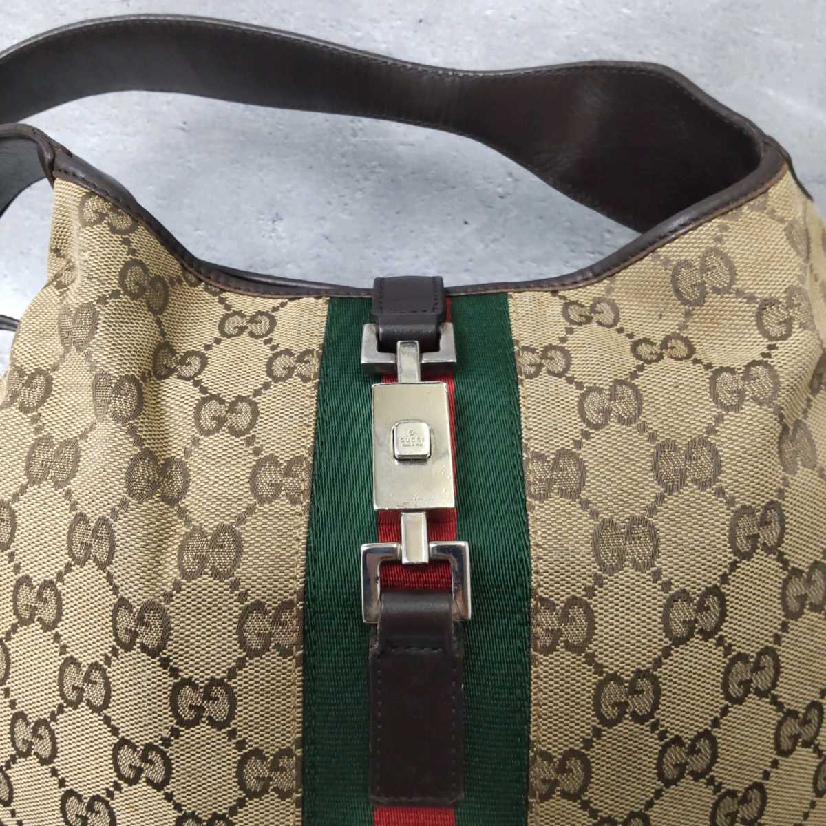 1円~ 極美品 グッチ GUCCI ジャッキー シェリーライン GGキャンバス 