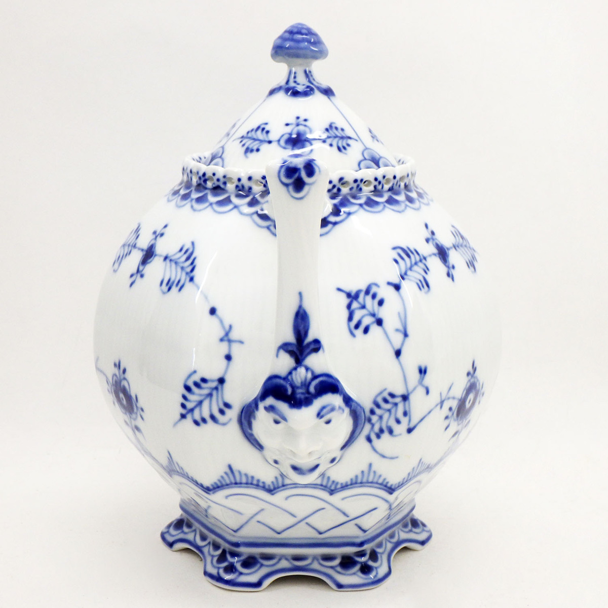 1円～ ロイヤルコペンハーゲン ブルーフルーテッド フルレース ティーポット 顔付き 食器 Royal Copenhagen o155oyfu-1362460【O商品】_2