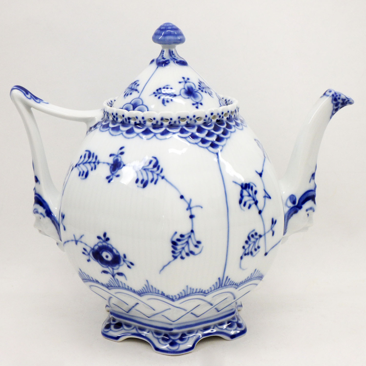 1円～ ロイヤルコペンハーゲン ブルーフルーテッド フルレース ティーポット 顔付き 食器 Royal Copenhagen o155oyfu-1362460【O商品】_3