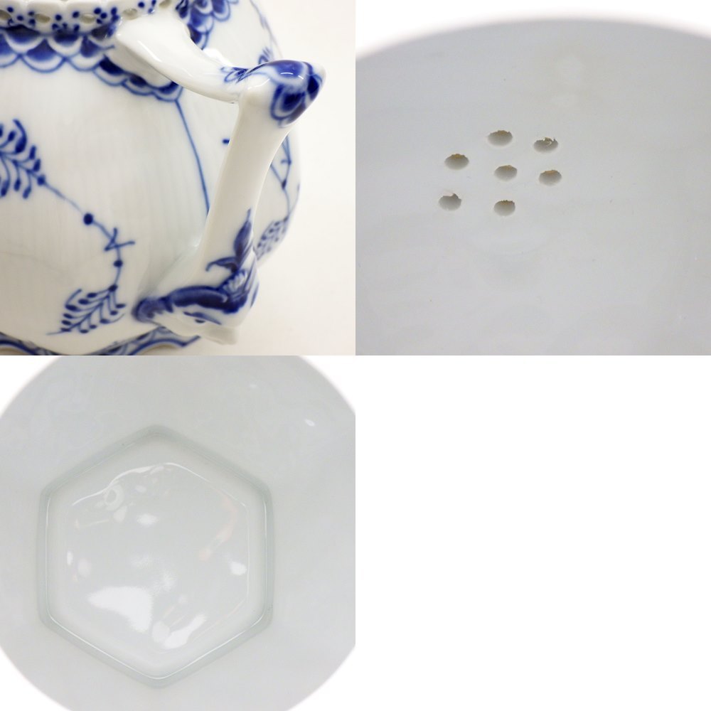 1円～ ロイヤルコペンハーゲン ブルーフルーテッド フルレース ティーポット 顔付き 食器 Royal Copenhagen o155oyfu-1362460【O商品】_5
