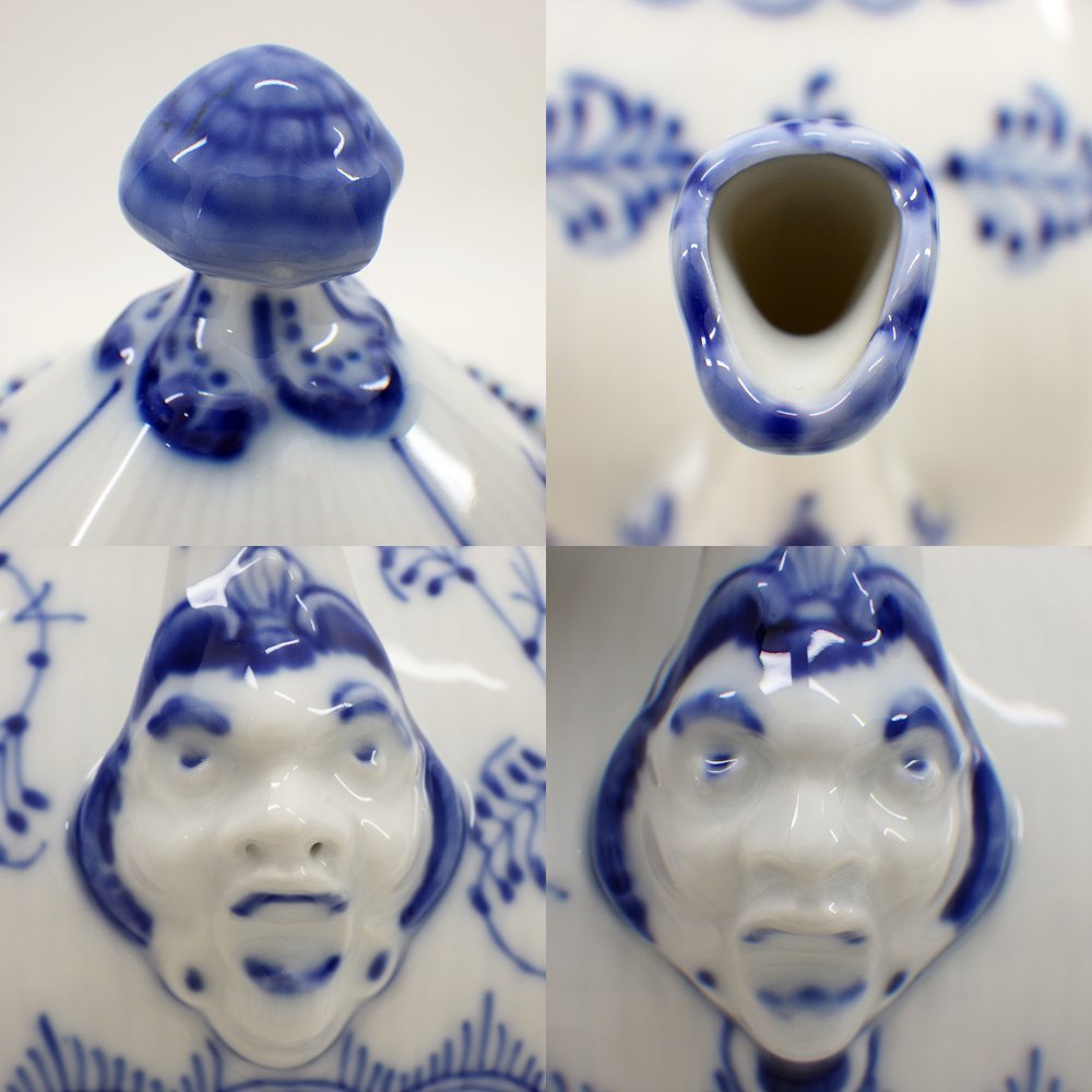 1円～ ロイヤルコペンハーゲン ブルーフルーテッド フルレース ティーポット 顔付き 食器 Royal Copenhagen o155oyfu-1362460【O商品】_6