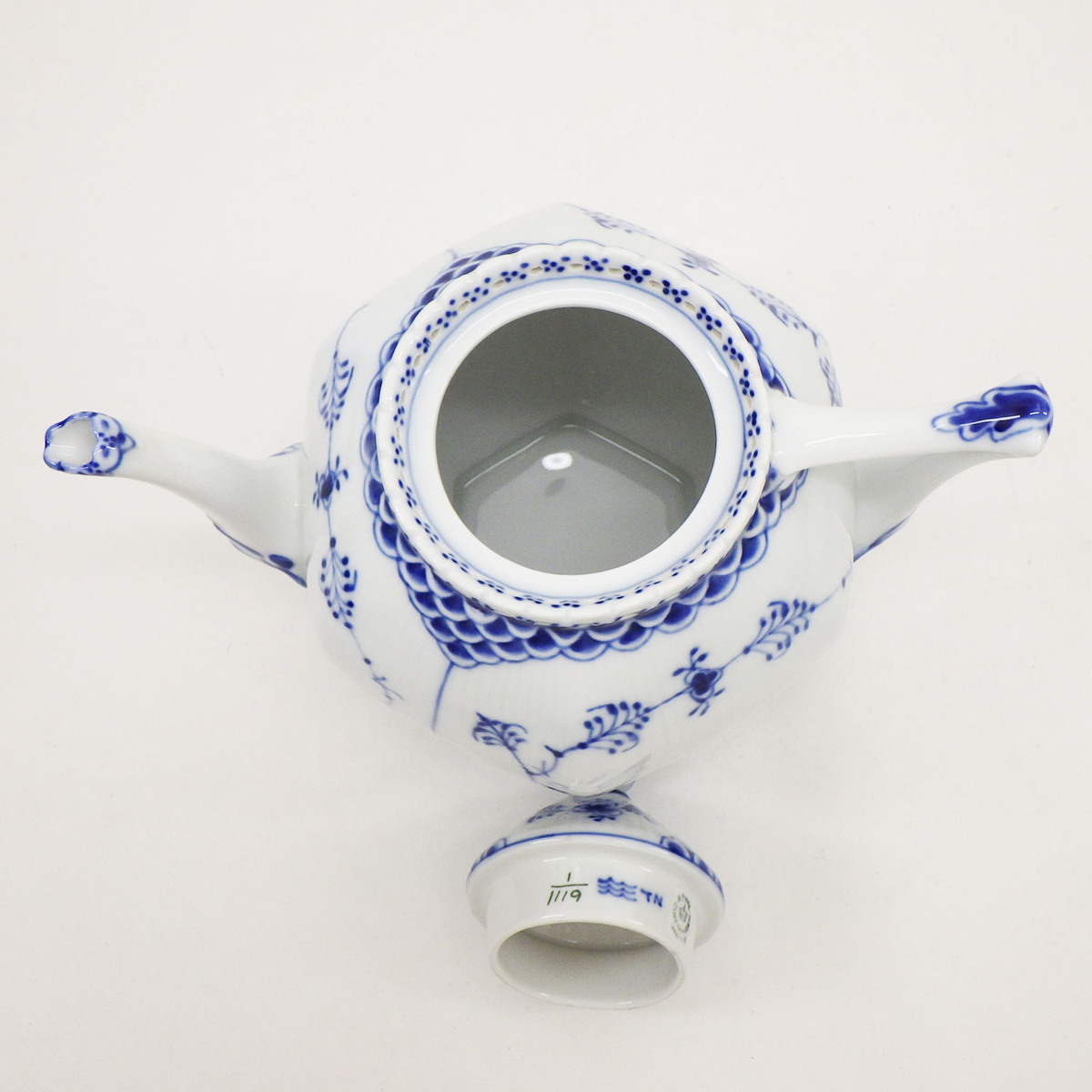 1円～ ロイヤルコペンハーゲン ブルーフルーテッド フルレース ティーポット 顔付き 食器 Royal Copenhagen o155oyfu-1362460【O商品】_7