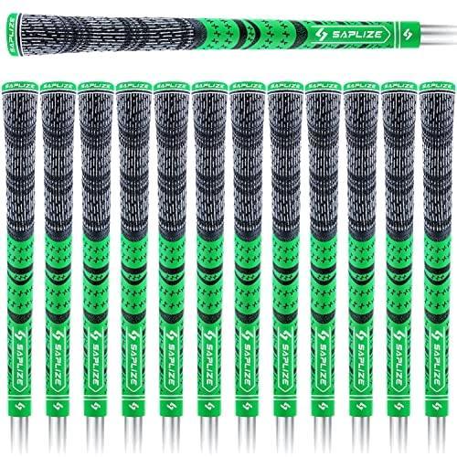 色名:グリーン ミッドサイズ １３本 【13本セット】SAPLIZE セープライズ ゴルフグリップ ハーフコード ラバー 多色 ミッドサイズ_1