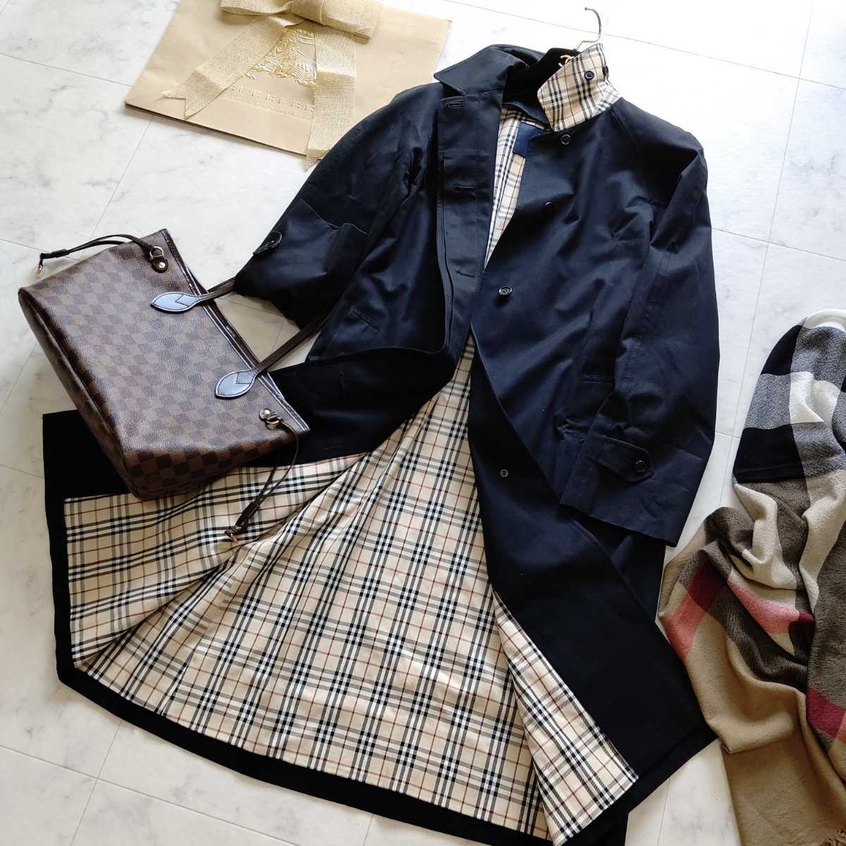 良品 Burberrys⁄バーバリー 裏地ノバチェック柄 ステンカラー